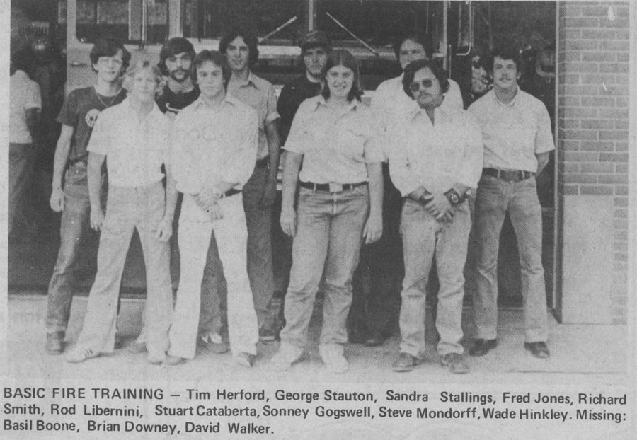 Basic fire training, class of 1977.