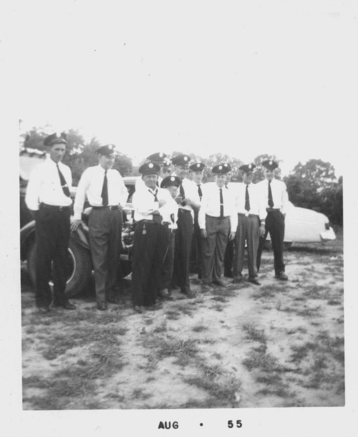 The company lines up, summer 1955.