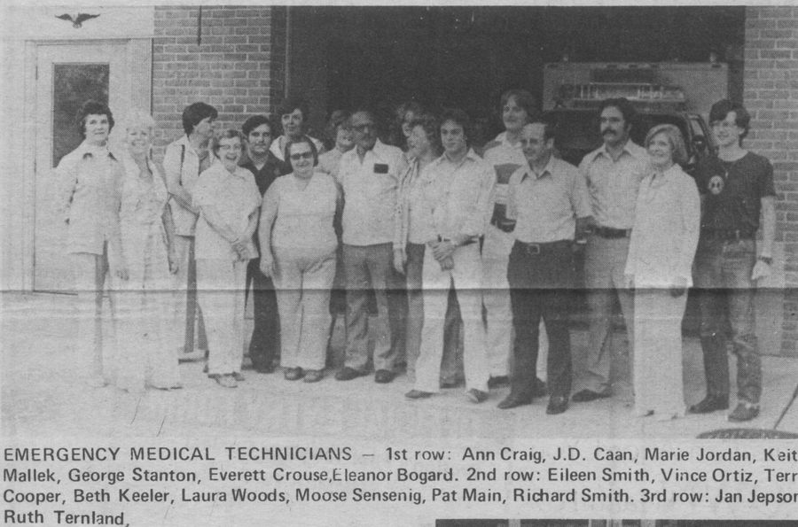 Group photo of the department's first EMT class