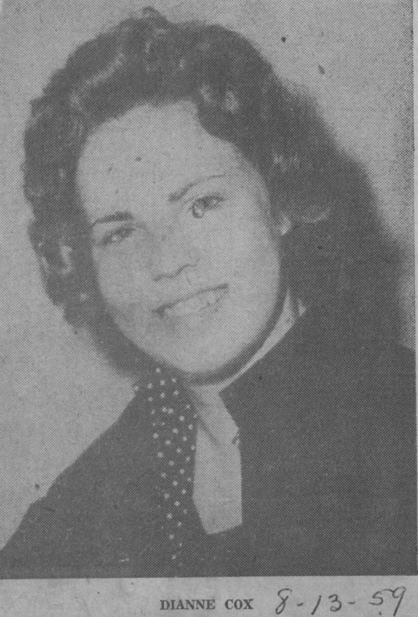 Dianne Cox, Fair Queen, 1959.