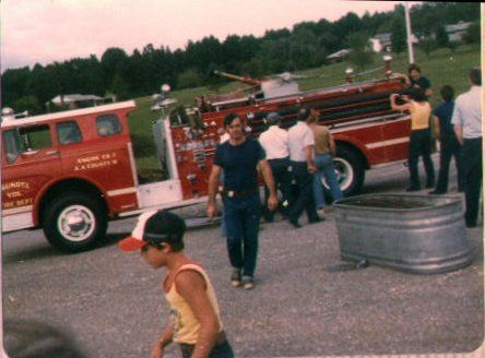 Engine competition day — pump-and-ladder contests kept crews sharp.