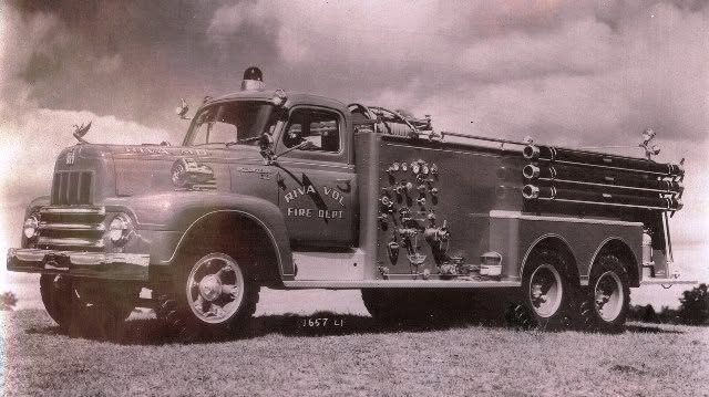 The International ten-wheeler — 1,000 gallons, 500 GPM, delivered September 1954 at a cost of $18,678.