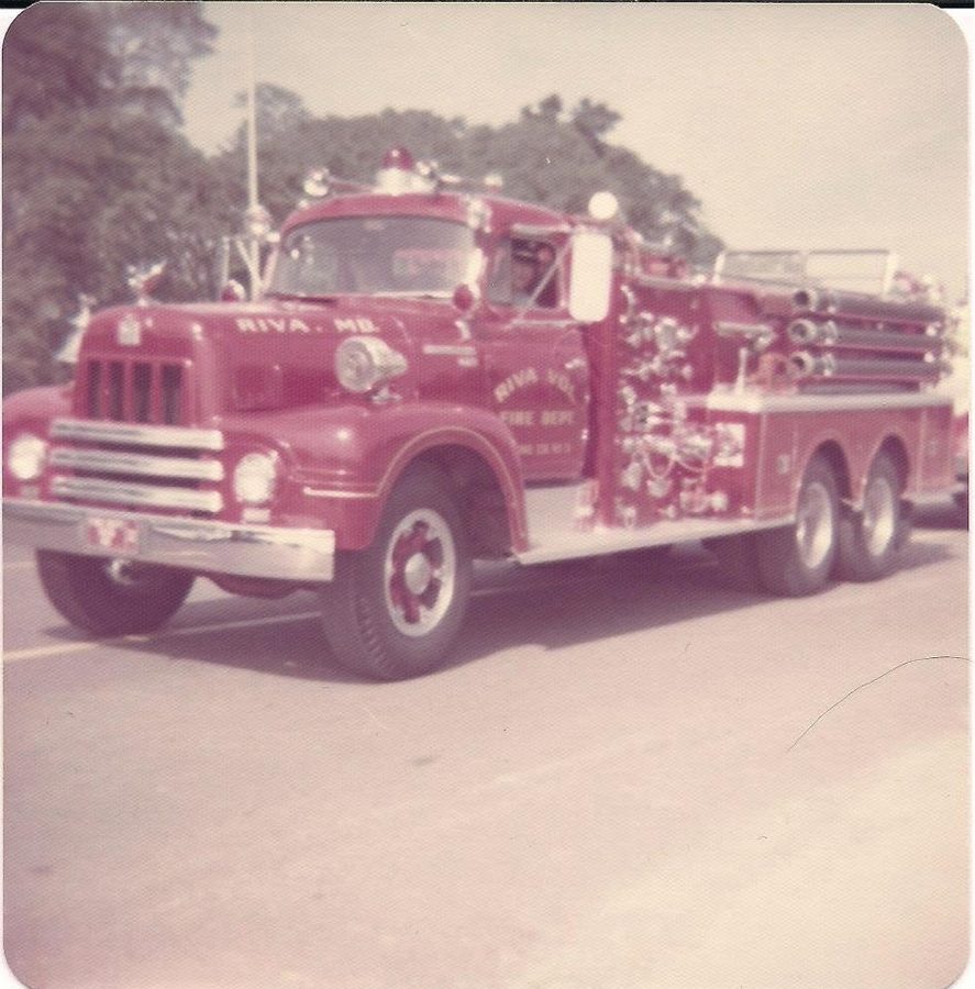 The tanker-pumper on the road.